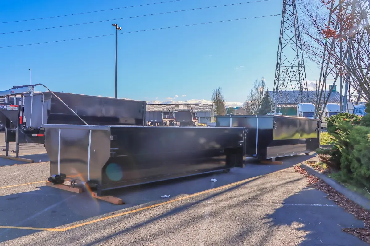Roll-off dumpster ready for waste disposal at job site for Construction Dumpster Rental in Estacada